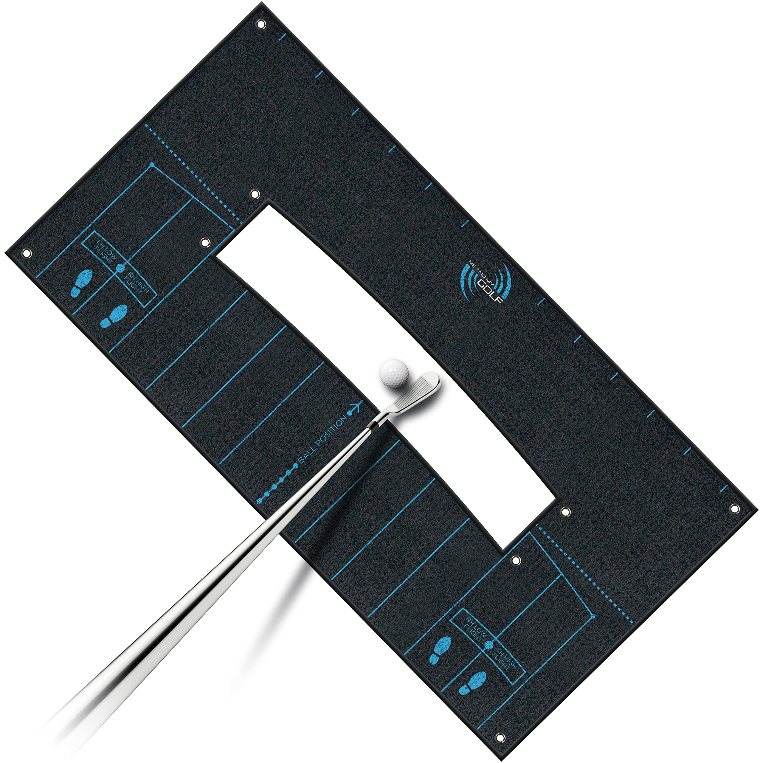 ME AND MY GOLF Ball Striker Alignment Towel - Includes Instructional Training Videos, Black
