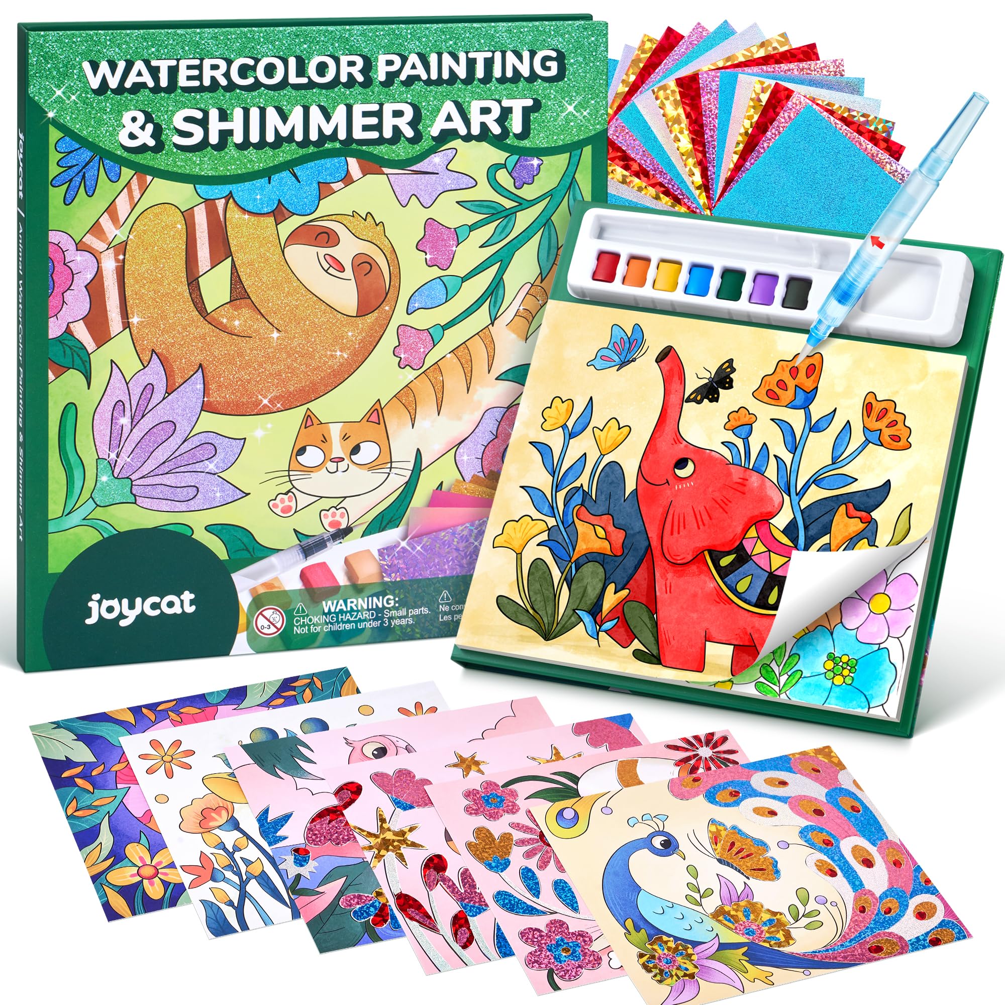 JoyCat Paint with Water Coloring Books, Art & Craft Activity, No Mess Art for Kids Ages 4-8, Craft Kits & Supplies, DIY Creative Activity, Presents for Girls & Boys (Animals)