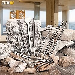 TGFTGF 17-Piece SDS Plus Rotary Hammer Drill Bits