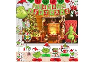 HIGZYOVN Christmas Birthday Decorations Christmas Birthday Banner Christmas Backdrop with Merry Christmas Balloons for Christmas Birthday Party Decorations Happy Birthday Christmas Decorations