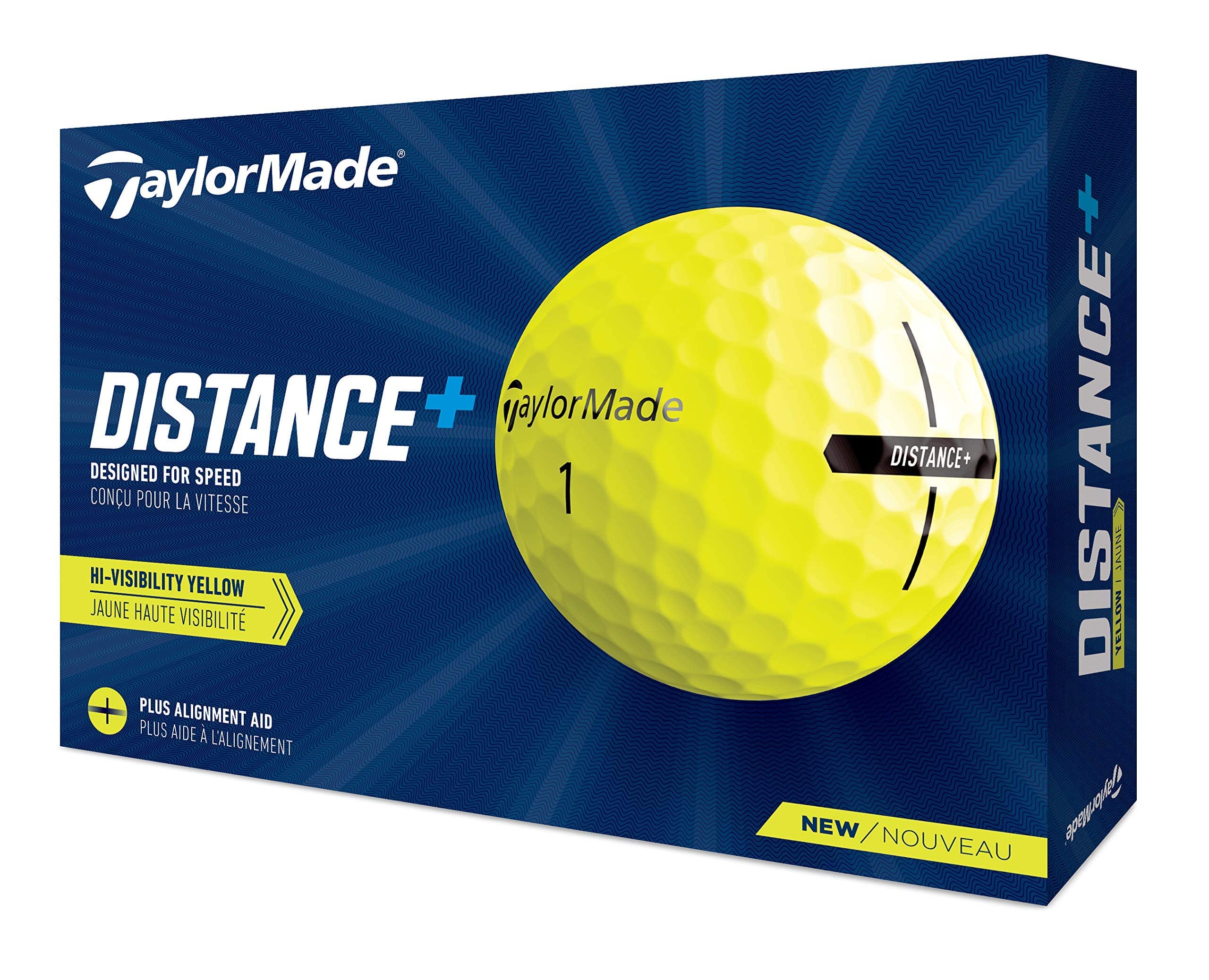 TaylorMade Distance+ Golf Ball, Yellow