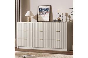 MAISONARIA Beige Dresser for Bedroom, 9 Drawer Double Dresser, Modern Chest of Drawers for Bedroom, Living Room, Entryway and Closet, 63" L x 15.7" D x 31.5" H