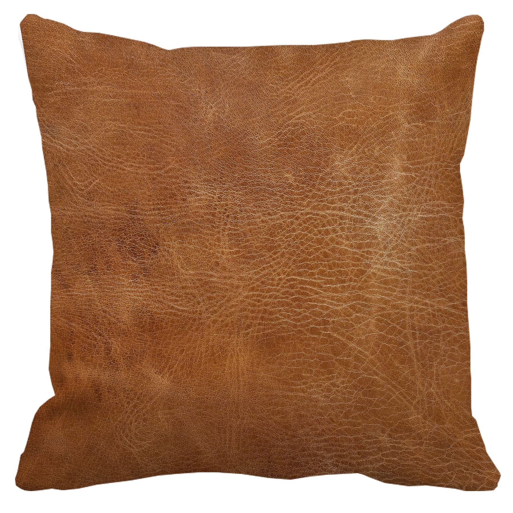 Photo 1 of ***FACTORY SEALED*** decorbox Brown Leather Print 18x18 Inch Throw Pillow Cover, Western Southwestern Decorative Faux Cowhide Cowskin Cushion Case, Rustic Farmhouse Soft Pillowcase for Home Room Bed Couch Decor