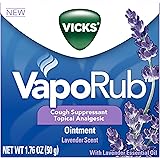 Vicks Vaporub Soothing Chest Rub Cough Suppressant Ointment, Lavender, 1.76 Oz