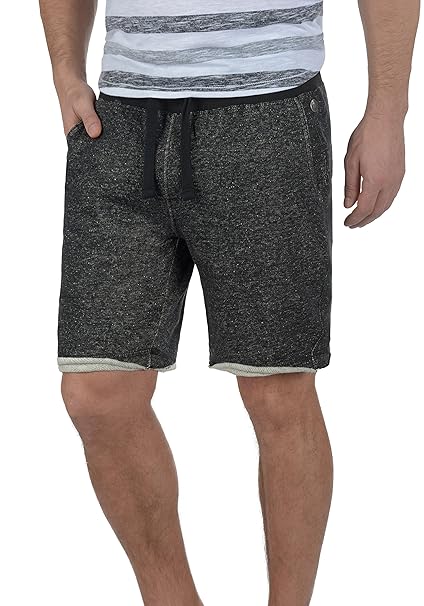 Blend Reginal Herren Sweatshorts Kurze Hose Jogginghose Offenen Kanten Und Kordel Mit Melierung Regular Fit