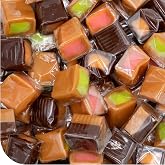 Caramel Candy Mix, Filled Caramels Individually Wrapped - 2 Lb Pack | Vanilla, Chocolate, Apple, Strawberry, Caramel Cubes, Chewy Candy
