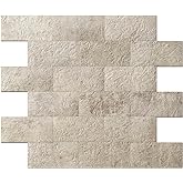 Art3d Peel and Stick Backsplash, Stick on Wall Tile, 10-Pack, Stone Beige | PVC, Self Adhesive, Splash Resistant, Multi-Surface Compatibility, Ideal for Kitchens, Fireplaces, Stair Areas