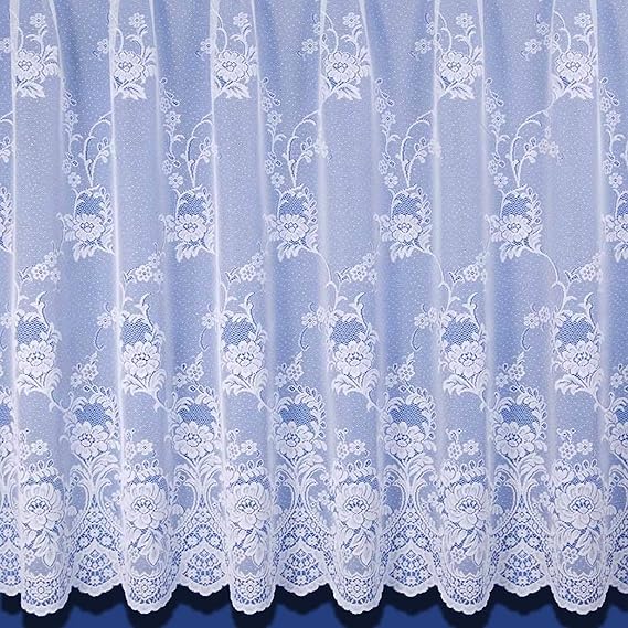 Clumber Net Curtain in White. 40" Drop. Sold by the Metre Amazon.co.uk