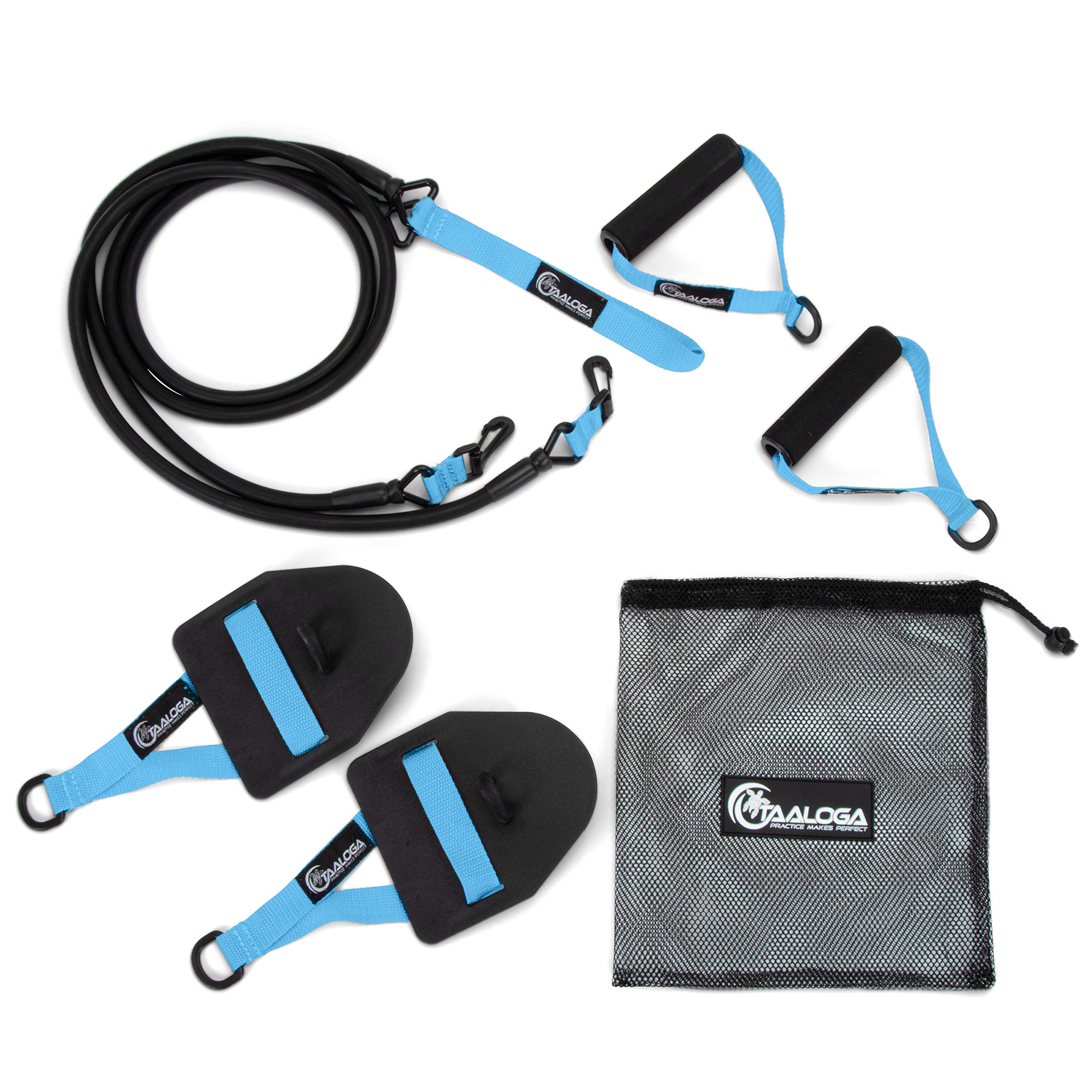 TAALOGA® 2-in-1 Pull Rope Swimming I Swimming Training I Pull Rope Training with Hand Paddles and Handles