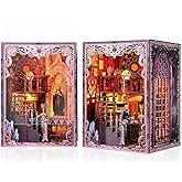 Innonew Book Nook Kit, DIY Miniature House Dollhouse Kit with Dust Cover for Adult and Teens, Fantasy Tarot-Themed 3D Wooden 