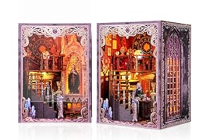 Innonew Book Nook Kit, DIY Miniature House Dollhouse Kit with Dust Cover for Adult and Teens, Fantasy Tarot-Themed 3D Wooden 