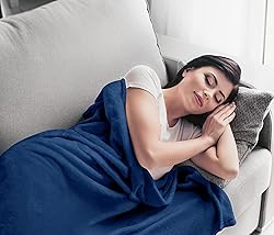 Utopia Bedding Fleece Blanket Queen Size Navy