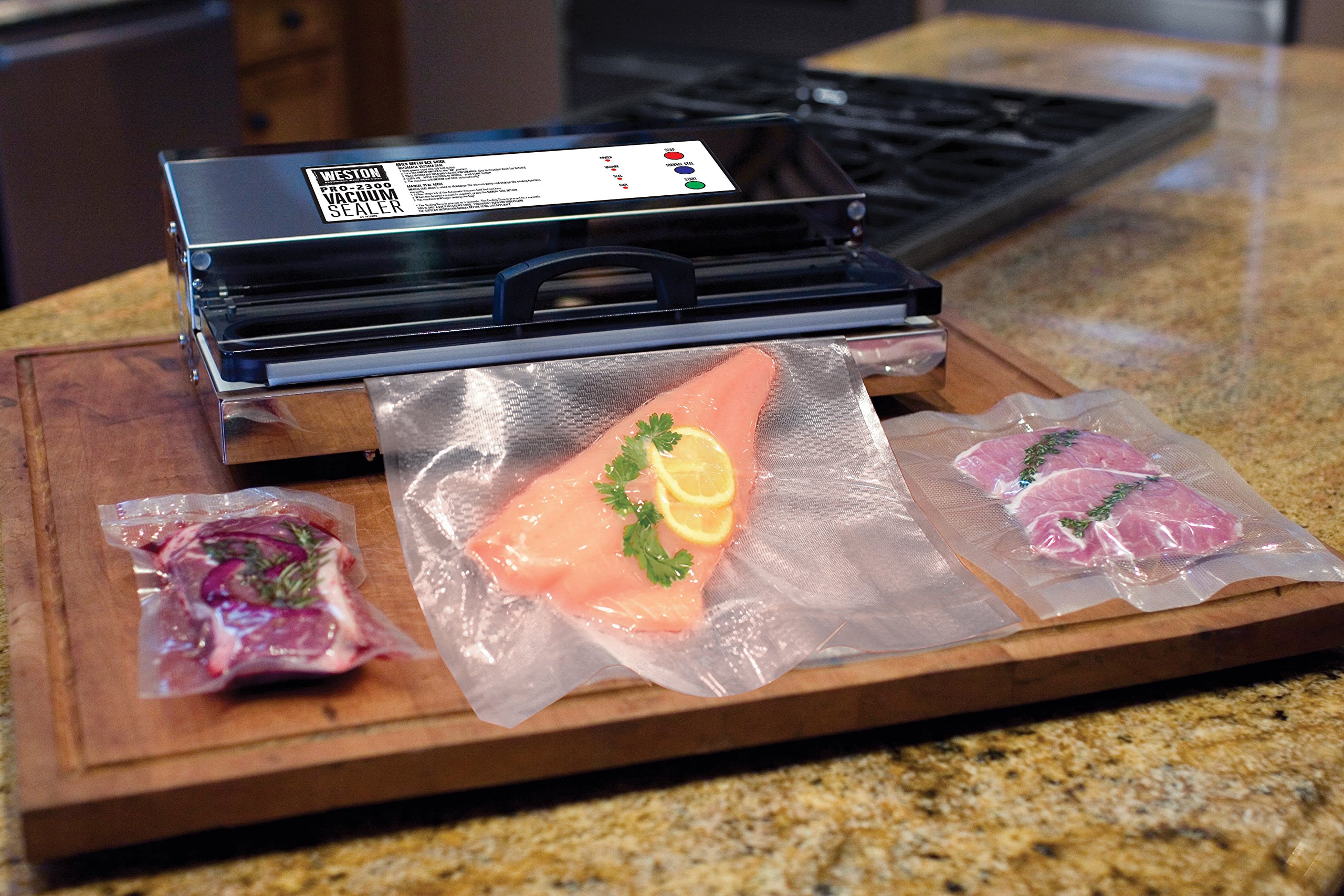 Weston Brands Vacuum Sealer Machine for Food Preservation & Sous Vide, Extra-Wide Bar, Sealing Bags up to 16", 935 Watts, Commercial Grade Pro 2300 Stainless Steel