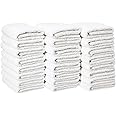 Amazon Basics Cotton Hand Towel, 24-Pack, White, 14"L x 8"W