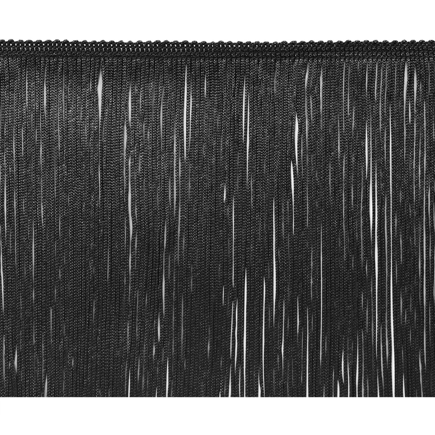 Trims by the Yard 5 Yards of 4" Chainette Fringe Trim, Polyester, Black, 5 yd x 4"