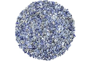 ZHIYUXI Blue Sodalite Crystal Chips Bulk Fish Tank Decorations Aquarium Rocks Gravel Vase Filler Stones Crystals for Candle Making Witch Kit Gravel for Plants Quartz Sand Gemstone 0.44 lbs