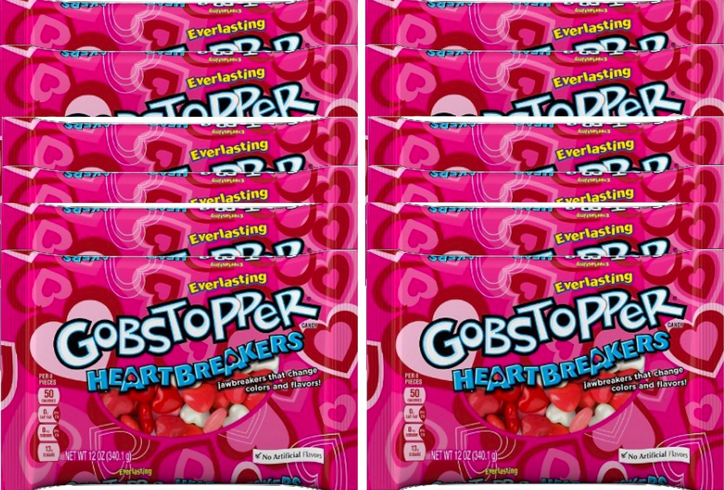 Gobstopper Heartbreakers Valentine Candy Jawbreaker Hearts That Change Colors And Flavors Net Wt 12 Oz (12)