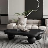 47 Inch Cloud Coffee Table &ndash; Unique Funky Coffee Table for Modern Living Room, Sturdy MDF, Kid &amp; Pet Friendly, Easy Assembly, Durable Lacquered Surface, Stylish Home Centerpiece