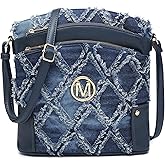 MARCO M KELLY Crossbody Bags for Women Travel Vegan Leather Multi Zip Pockets Crossbody Purses Trendy Monogram Shoulder Bags