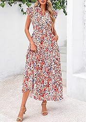 PRETTYGARDEN Women's 2025 Summer Floral Midi Dress
