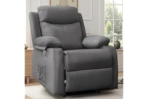 Korser Recliner Chair, Small Recliners for Small Spaces, Manual Recliner, Reclining Chair with Cup Holders and Side Pockets, 