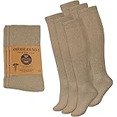 6 Pairs Diabetic Knee High Socks for Men, Over the Calf, Premium Cotton Comfortable Fit.
