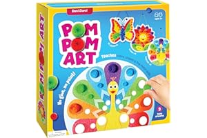 Dan&Darci Pom Pom Arts & Crafts Kit for Toddlers - Art Activity Craft for Little Boys & Girls Ages 3-6 Years Old Kids Sensory