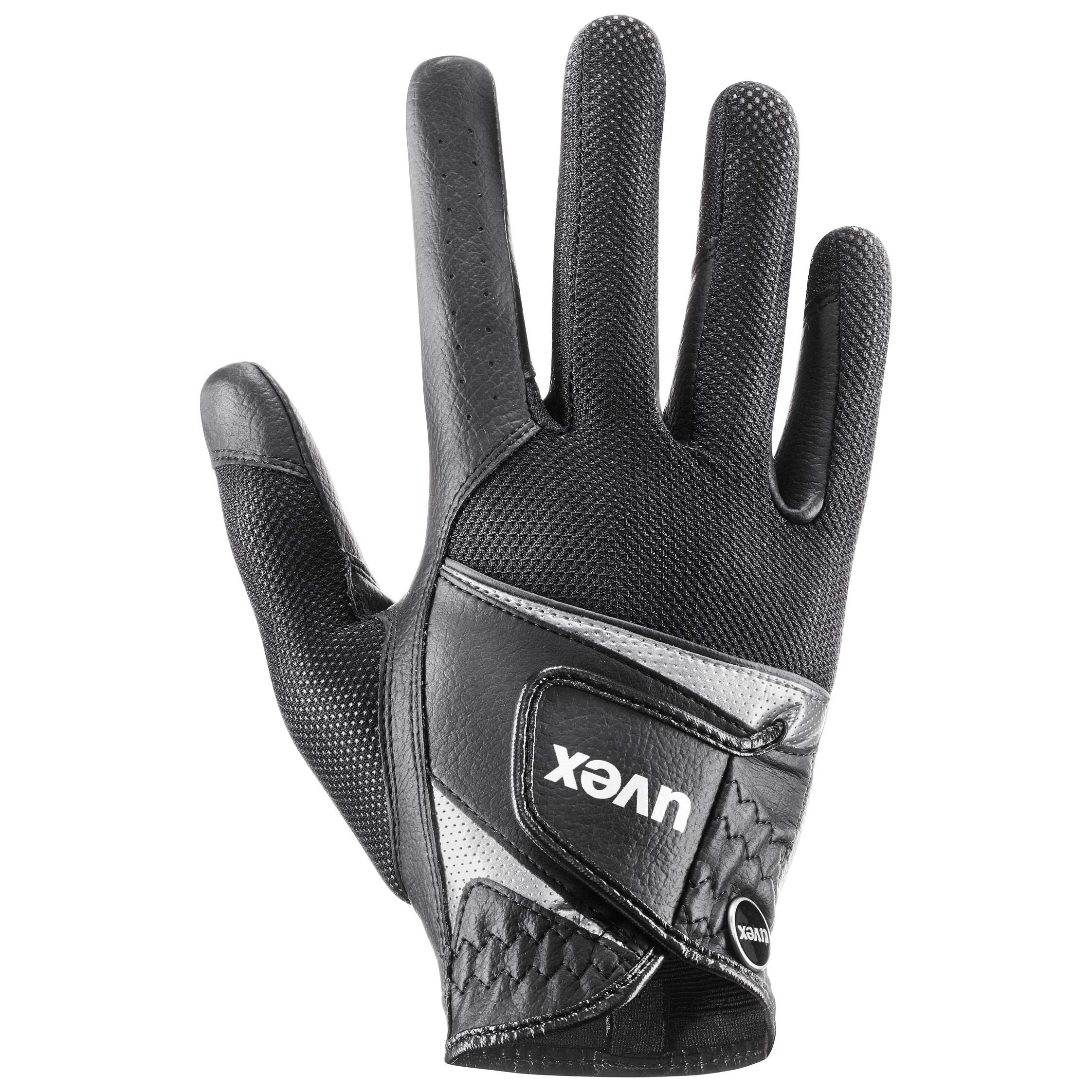 uvex Sumair - Flexible Riding Gloves for Men and Women - Durable - Breathable Material - Black-Silver - 9.5