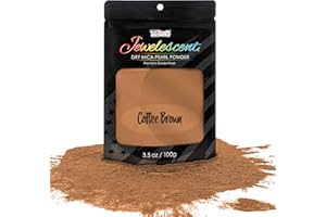 U.S. Art Supply Jewelescent Mica Pearl Pigment Powder, Interference Coffee Brown 3.5 oz (100g) Pouch - Cosmetic Grade, Epoxy Resin Color Pigment, Mica Powder for Resin, Soap, Slime, Candle Dye, Art