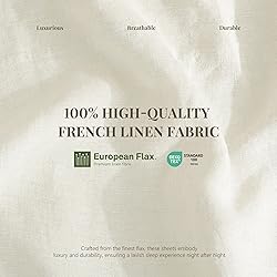 100% Pure French Linen Fitted Sheet Set 1 Fitted