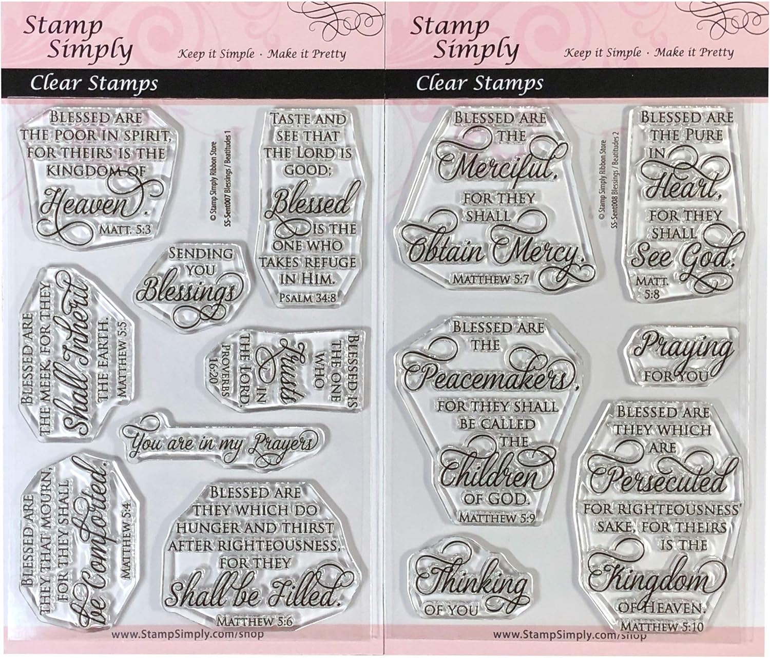 Stamp Simply Clear Stamps Christian Religious Blessings and Beatitudes