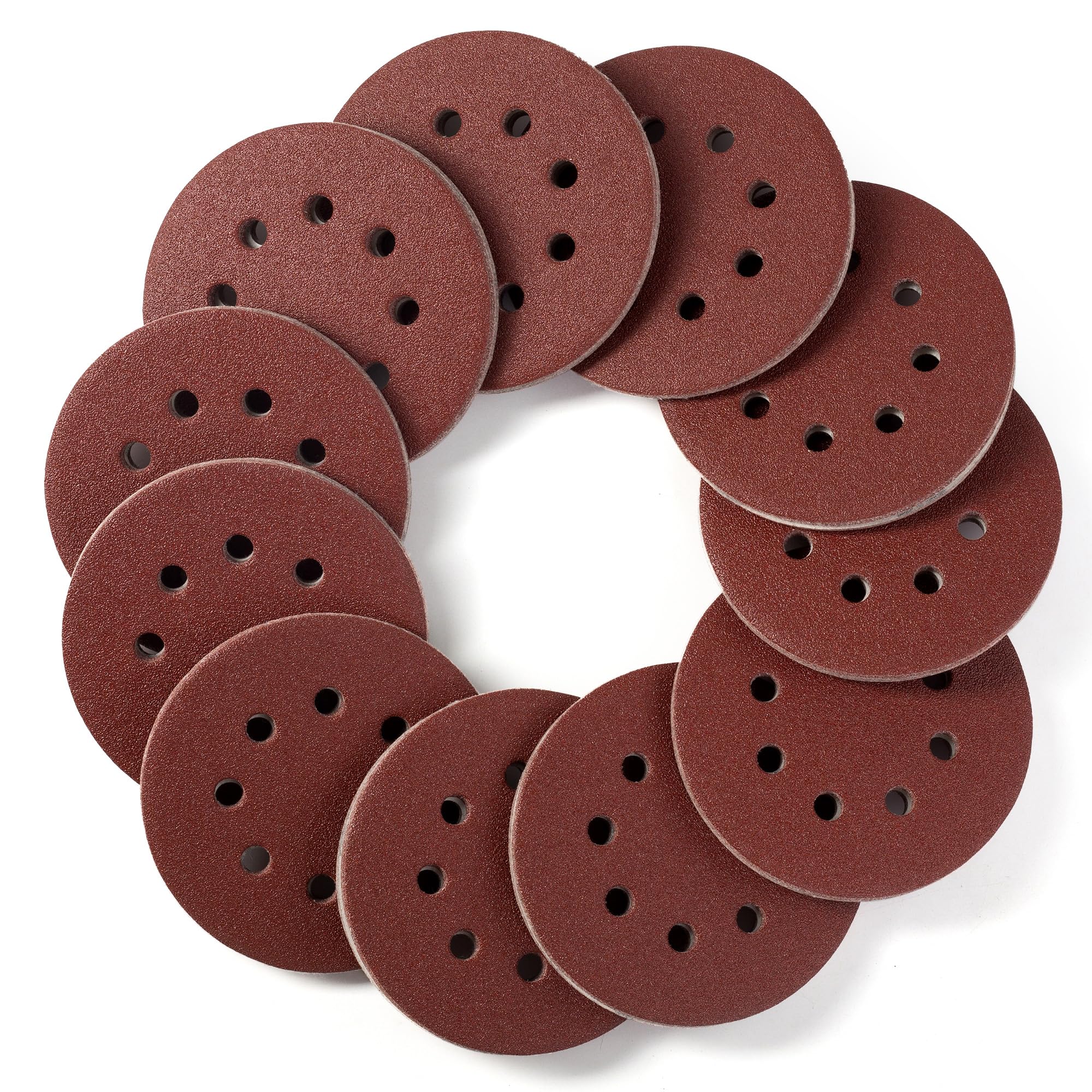 S SATC Sanding Discs 80 Grit 110Pcs Orbital Sander Discs 125mm Hook and Loop Round Orbital Sander Pads for Sanding