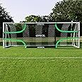 ORKZ Soccer Goal Target Net - 24ft x 8ft Scoring Training Equipment - Improve Kick Practice Shooting Targets, Portable Football Target Sheet with Carry Bag, Ground Stakes, Bungee Cord Included