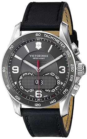 Victorinox Unisex 241616 Chrono Classic Stainless Steel Watch with Black Leather Band