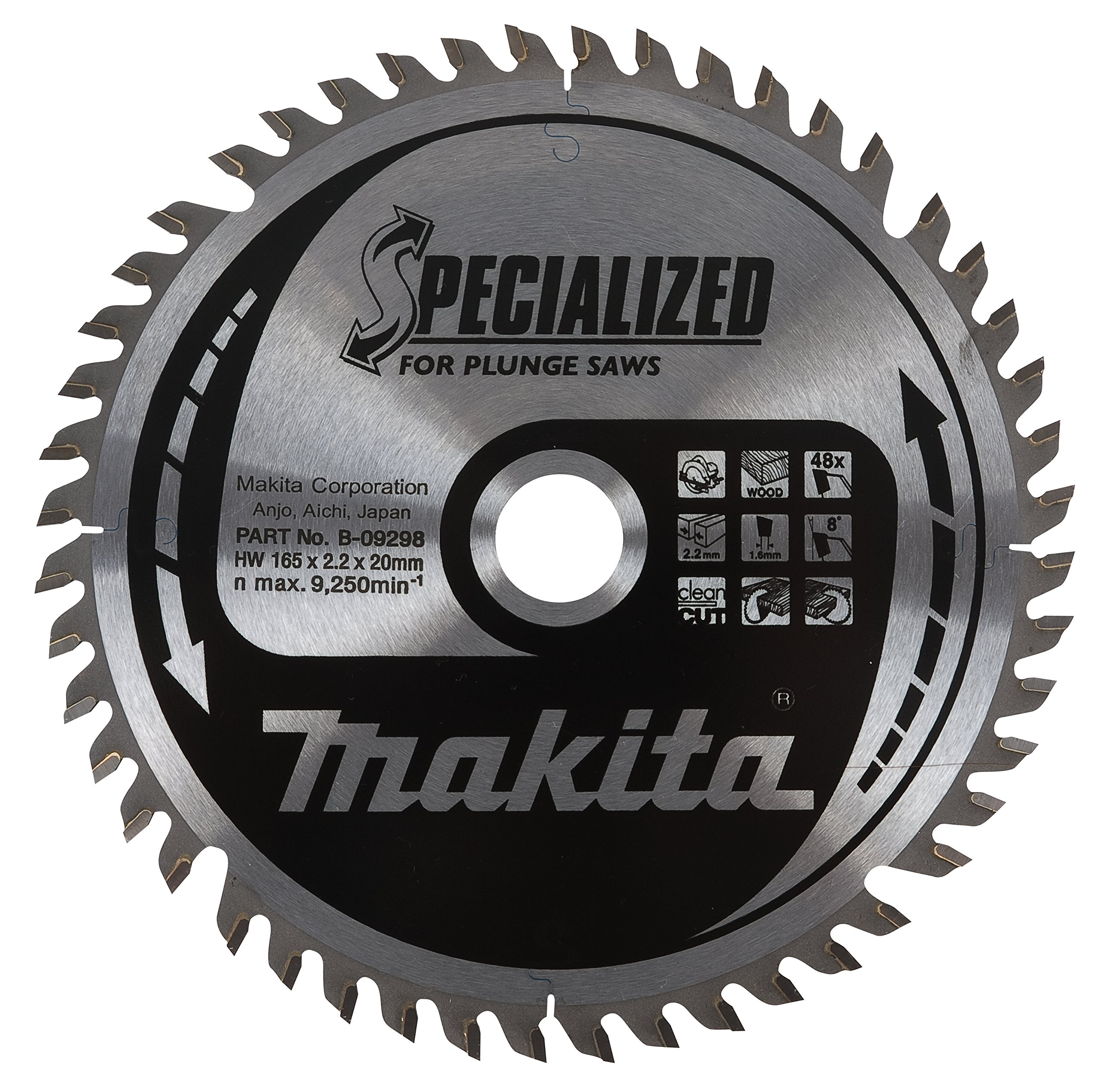 Makita B-33015 Specialized Saw Blade for Plunge Saws 165x20x48T