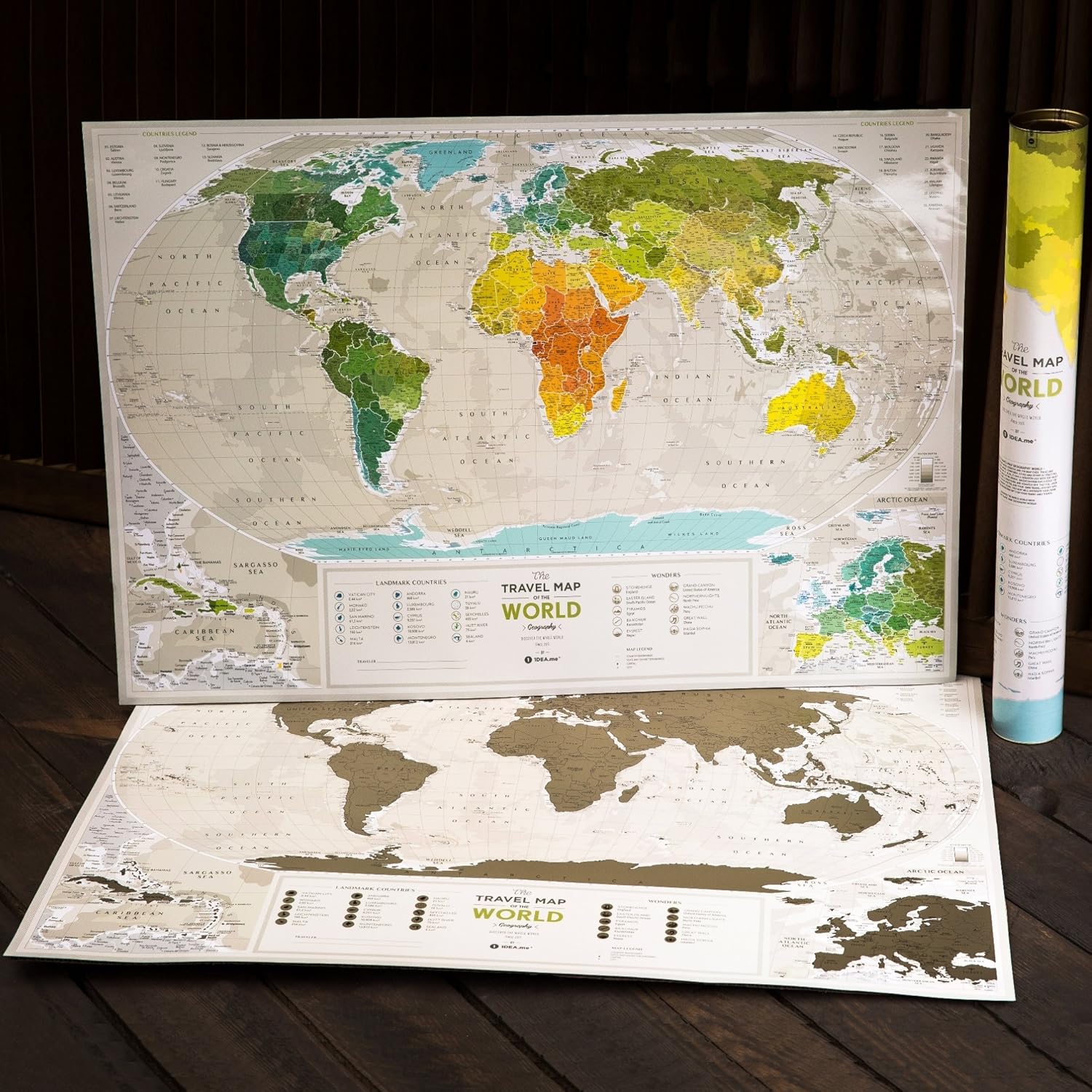 Mappamondo Grattare Mappamondo Da Grattare Luckies - Mappa Del Mondo Per Viaggiatori, Decorazione Scrivania Mappa Del Mondo Con Puntine