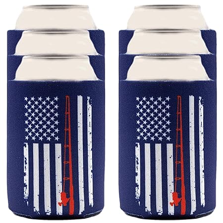Nevera para latas de pesca, diseño de bandera americana, mangas de ...