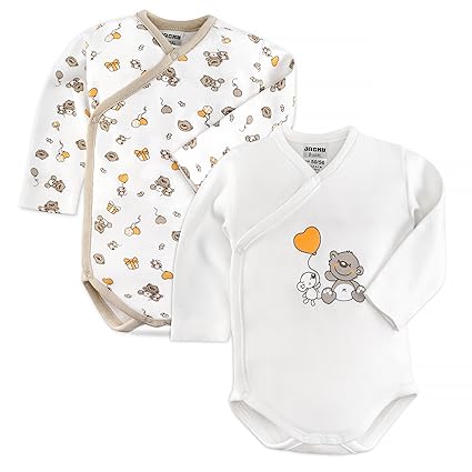 Jacky Baby Body 2er Pack Bär - Langarmbody Set aus 100% Baumwolle (ÖkoTex geprüft, maschinenwaschbar) | weiche Wickelbodys mi