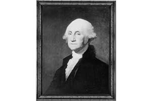 FRAME A PATENT George Washington Photograph in a Black Wood Frame - Historical Artwork from 1900 - US President Portrait - (11" x 14") - Matte