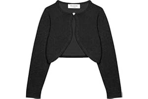 BOLEROSE Girls Long Sleeve Sparkle Cardigan Childrens Kids Bolero Shrug