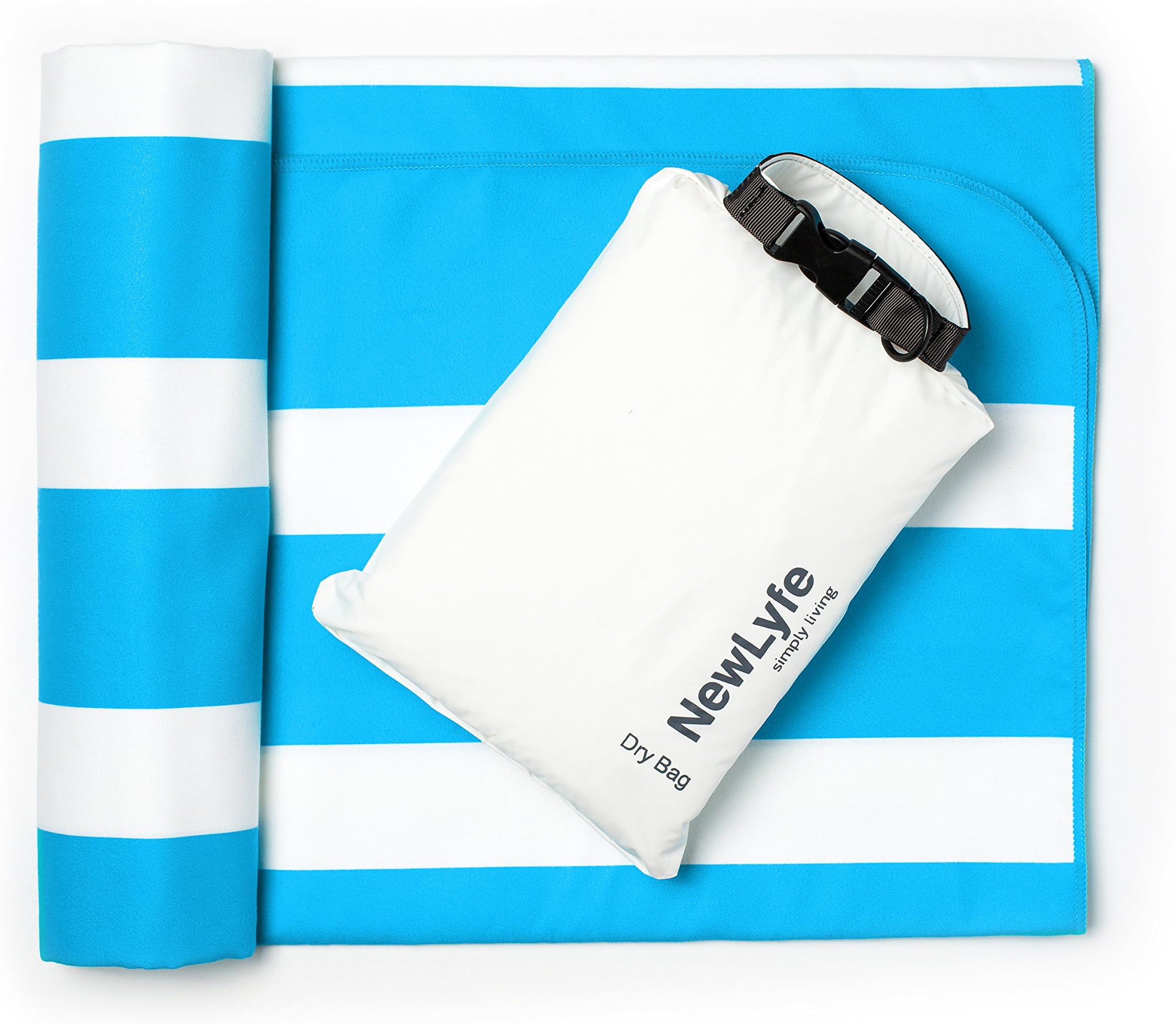 NewLyfe Microfiber Beach Towel with Bag - Perfect for Travel - Quick Dry, Compact and Lightweight Yet Extra Large, Sand Free, Absorbent, Soft - Pool, Gym, Camping, Swim Towels (70x31”)