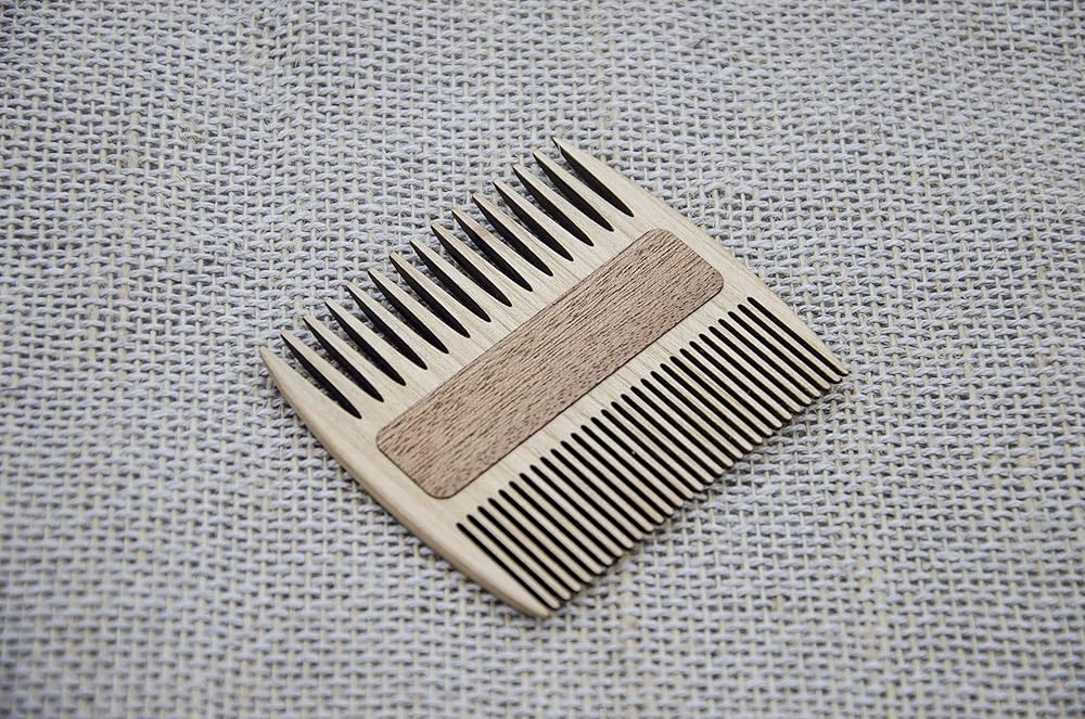 Handmade Natural Wooden Wide Tooth Beard and Hair Combs Set