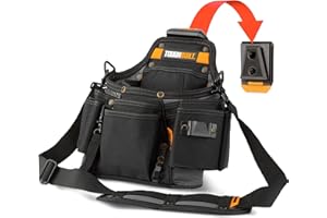 ToughBuilt - Service Pouch + Hub with Shoulder Strap - Heavy Duty Tool Pouch with 20 Pockets and Loops - (TB-CT-106A)