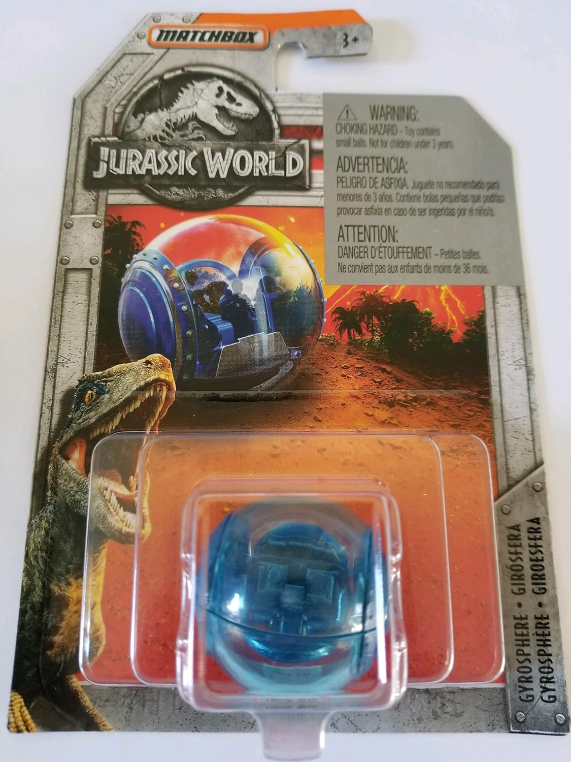 matchbox jurassic world gyrosphere