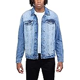 X RAY Mens Denim Jacket, Washed Ripped Distressed Flex Stretch Casual Trucker Biker Jeans Jacket for Men