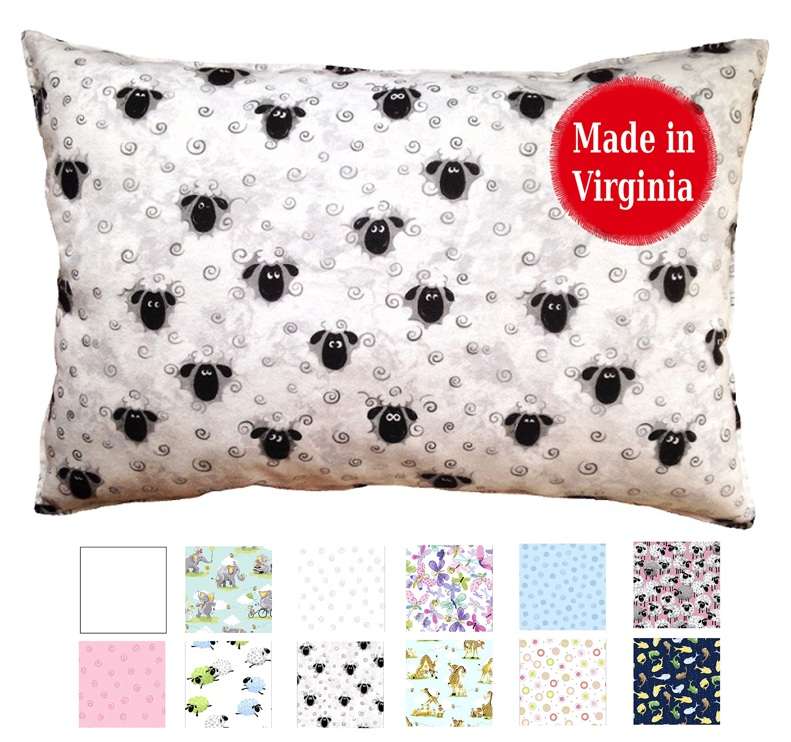 Toddler Pillow (13"x18") Fun Designs Machine Washable Perfect for Toddlers