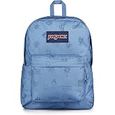 JanSport SuperBreak Plus Backpack with Padded 15-inch Laptop Sleeve and Integrated Bottle Pocket - Spacious and Durable Daypack for Work and Travel - Sunny Sketches Blue