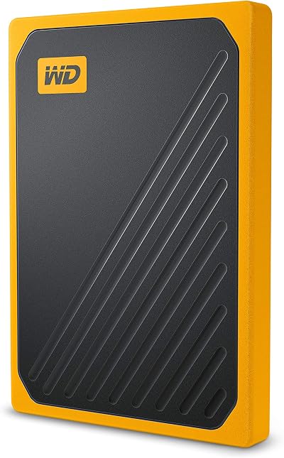 WD 500GB My Passport Go Portable SSD Amber Trim Drop Resistant Fast 400MB/s