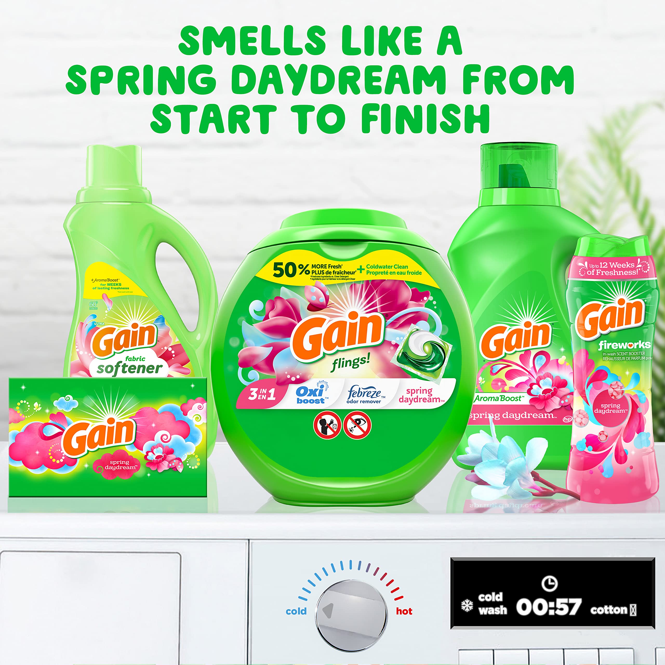 Gain Dryer Sheets, 240 Count, Original Scent Laundry Fabric Softener Sheets with 2-in-1 AromaBoost Plus Softness