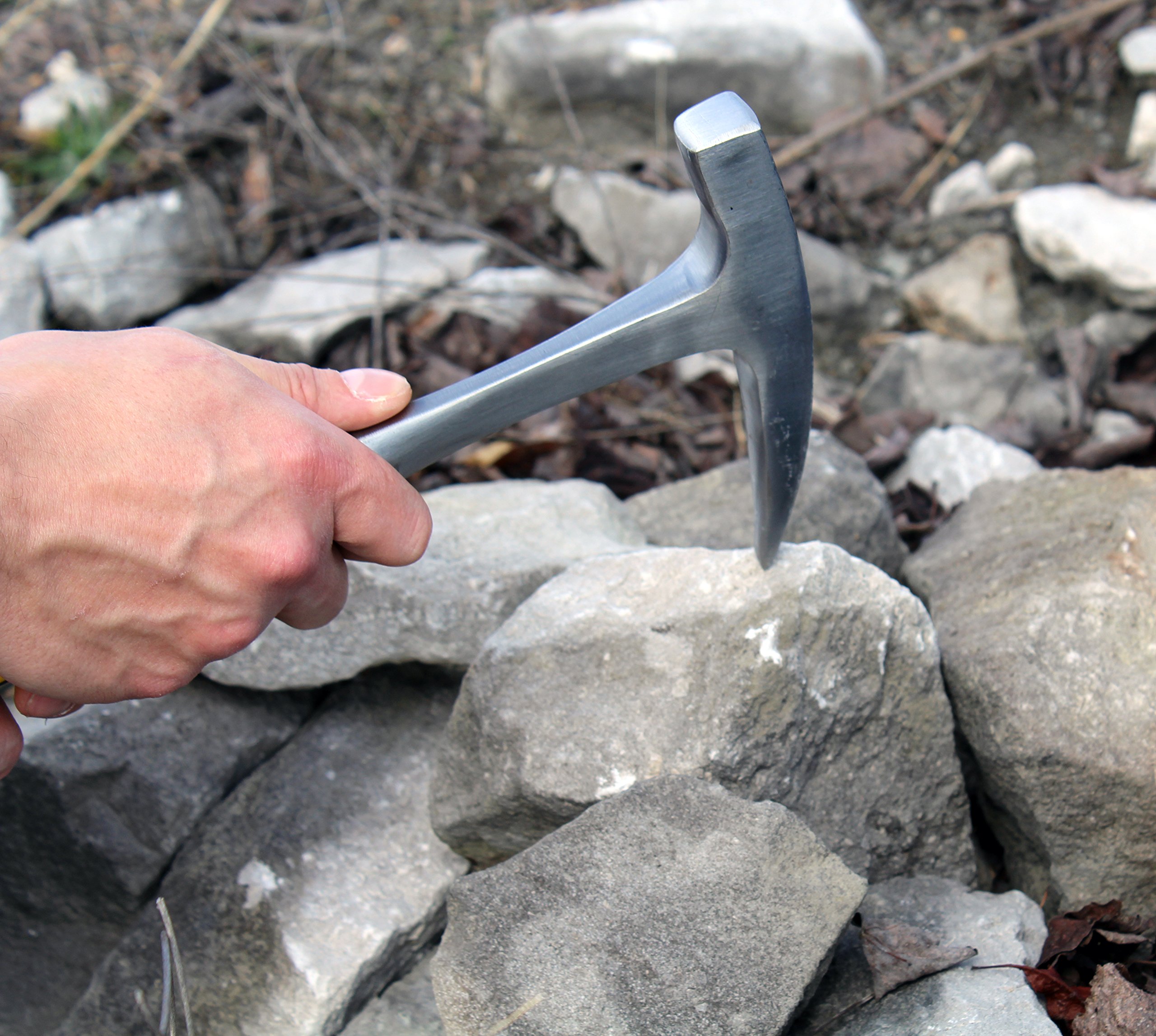 Rockhound Rock Mining Kit w/Rock Pick Hammer, 3 Chisels, Musette Bag (5